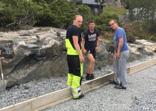 Håvard,Atle og Asbjørn tidleg i forskalingsfasen